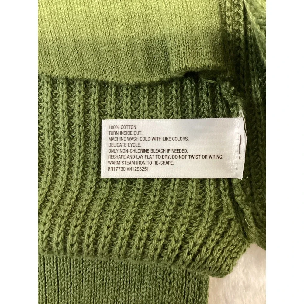 Universal Thread Green Cotton Shaker Stitch Open Front Cardigan Sweater Small!,
